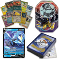 Ultimate Shiny Tin Bundle - 50 Random Cards Guaranteed 10 Holos + 1 Rare Shiny Card + 1 Coin Plus The Toy Box Card