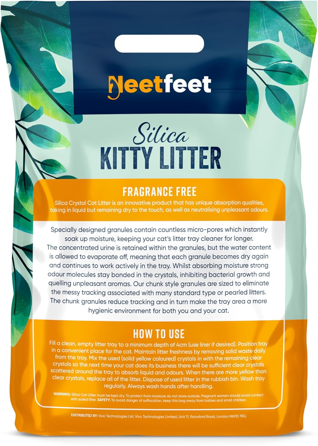 Vivo Technologies 3.8L Natural Silica Cat Litter Crystals – Ultra Absorbent – Effective Odour Control – Dust Free – Ultra Hygienic – Biodegradable