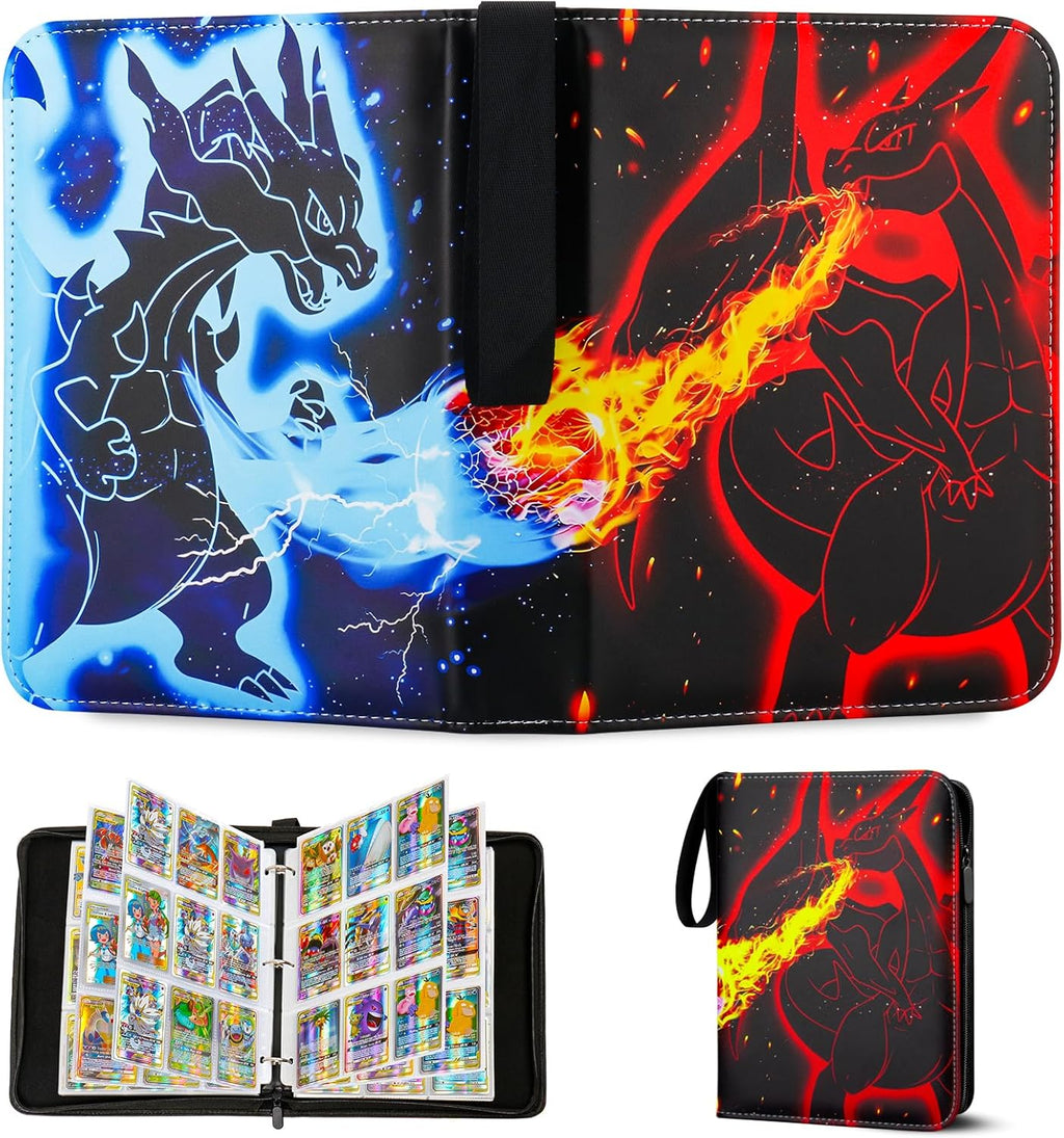 Card Binder for Kids,9 Pocket 50 Pages 900 Cards Capacity,Portable Waterproof PU Trading Card Binder Folder,Collectible Card Album This is the perfect for boys and girls (SL900)