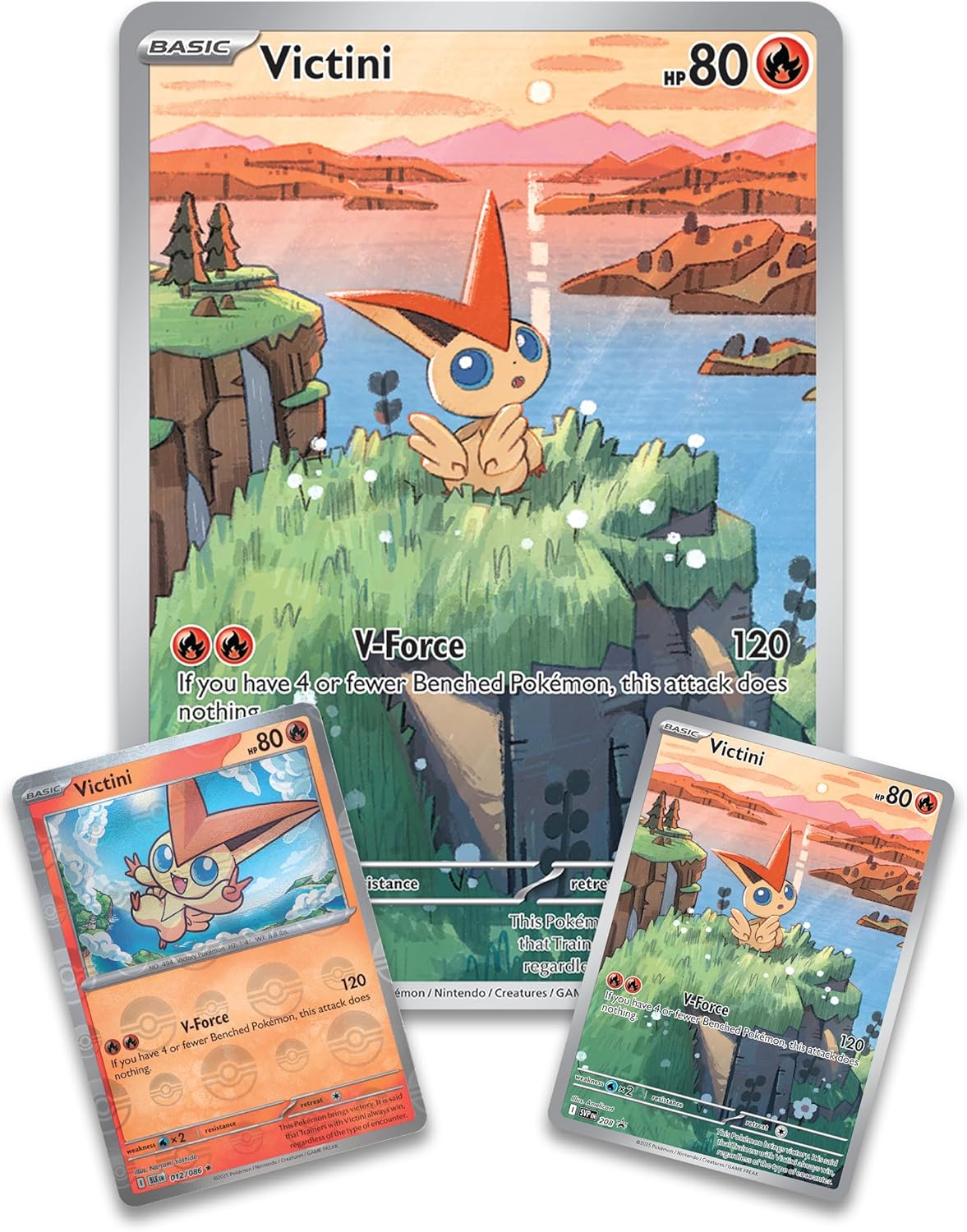 Pokémon TCG Unova Victini Illustration Collection Box | Full-Art Foil Victini Promo Card, Oversize Illustration Rare Card & 4 Booster Packs | Scarlet & Violet