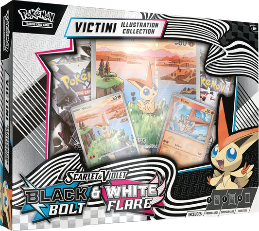Pokémon TCG Unova Victini Illustration Collection Box | Full-Art Foil Victini Promo Card, Oversize Illustration Rare Card & 4 Booster Packs | Scarlet & Violet
