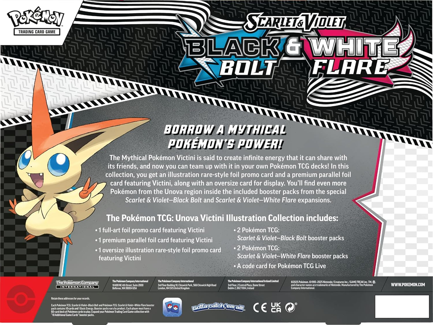 Pokémon TCG Unova Victini Illustration Collection Box | Full-Art Foil Victini Promo Card, Oversize Illustration Rare Card & 4 Booster Packs | Scarlet & Violet