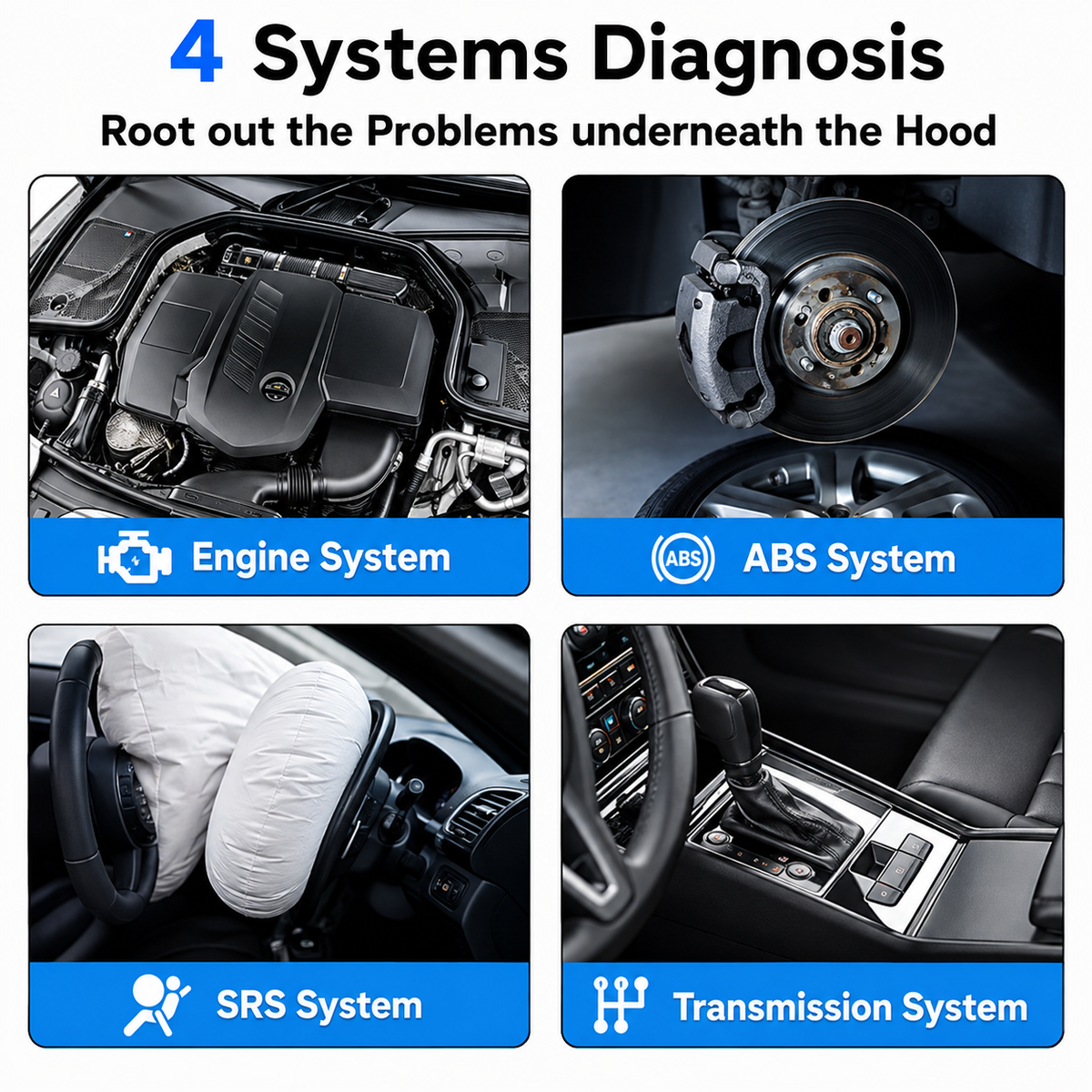 TOPDON ArtiDiag500 5-Inch OBD2 Diagnostic Scanner - 4 Systems & 6 Reset Services - Lifetime Free Wi-Fi Updates