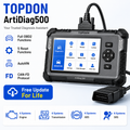 TOPDON ArtiDiag500 5-Inch OBD2 Diagnostic Scanner - 4 Systems & 6 Reset Services - Lifetime Free Wi-Fi Updates