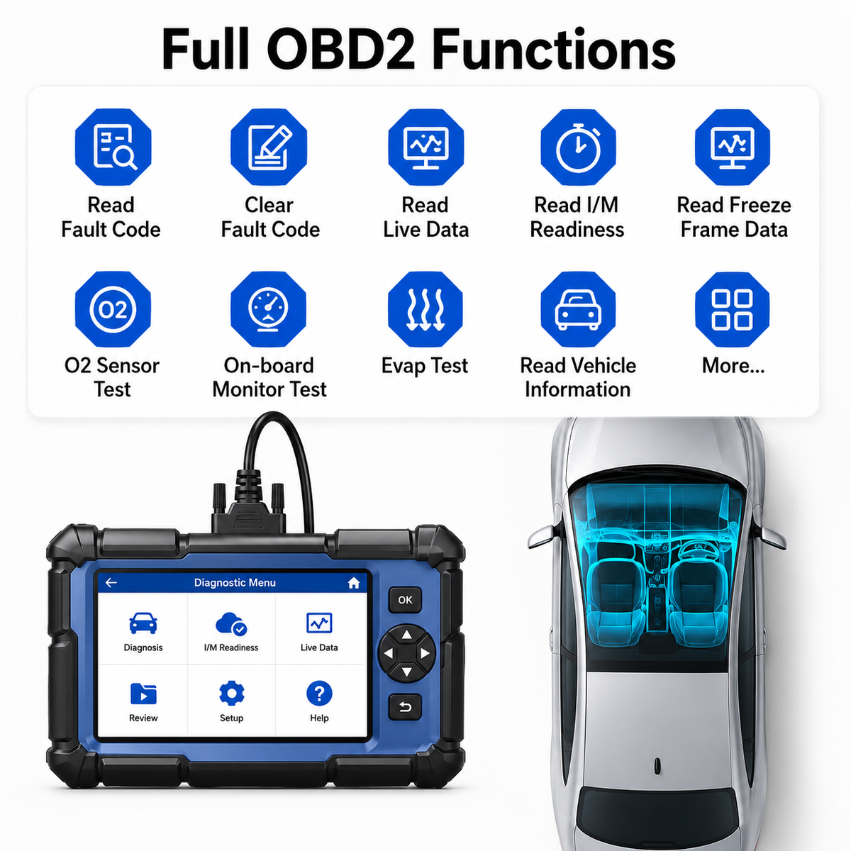 TOPDON ArtiDiag600S OBD2 Scanner Diagnostic Tool - 8 Reset Services & 4 System Code Reader with Lifetime Free Wi-Fi Updates