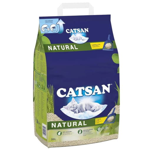 CATSAN - Natural Clumping Cat Litter - 20 L - Biodegradable Extra Absorbent - No Smell - Bulk Cat Litter