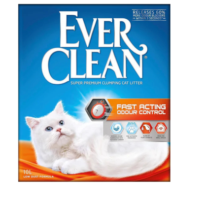 Ever Clean Clumping Cat Litter, Fast Acting Odour Control, Ideal for small spaces, Scented for long-lasting freshness, 10L