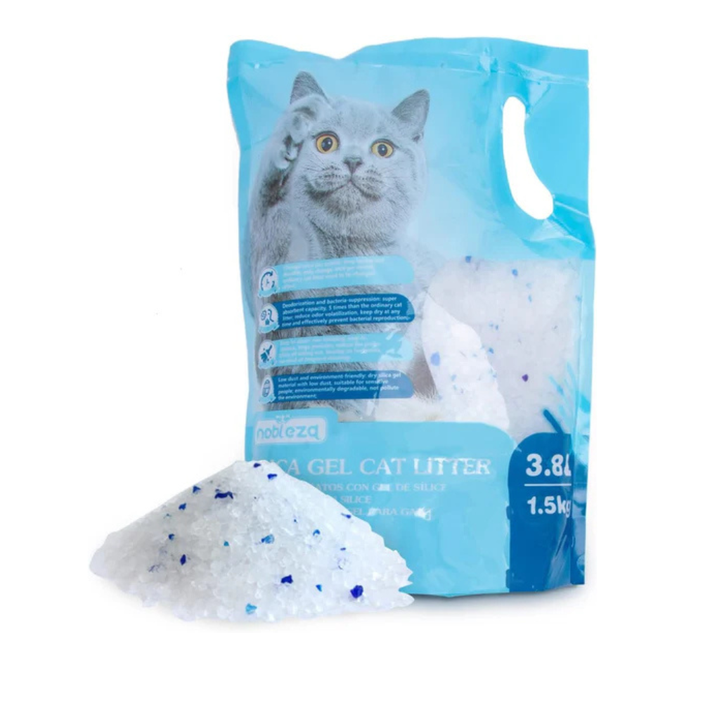 Nobleza Silica Cat Litter Diamond Gel Kitten Litter 3.8L – Ultra Absorbent – Odor Control – Non Toxic Silica Gel Cat Litter