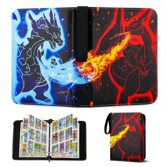 Card Binder for Kids 9 Pocket 50 Pages 900 Card Capacity – Waterproof PU Trading Card Binder Album with Zipper Strap for Pokemon Sports Cards