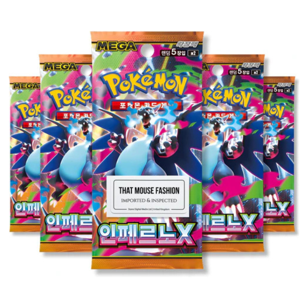 Phantasmal Flames Inferno X Korean Pokémon Booster Packs (5 Pack Bundle) | TCYM Authenticated Mega Series Pokémon Cards | That Mouse Fashion