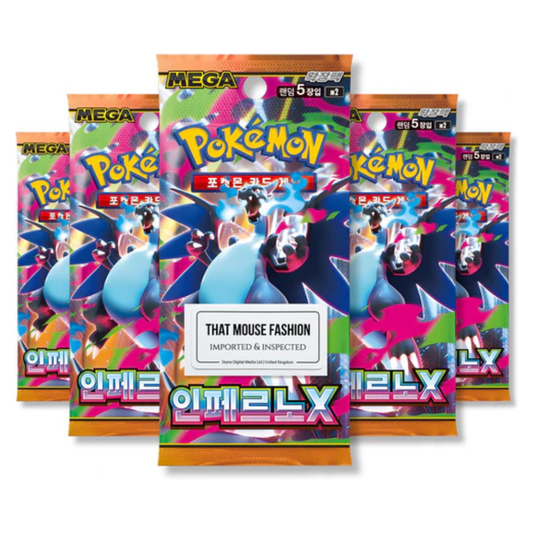 Phantasmal Flames Inferno X Korean Pokémon Booster Packs (5 Pack Bundle) | TCYM Authenticated Mega Series Pokémon Cards | That Mouse Fashion