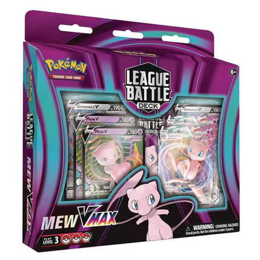 Pokémon TCG Mew VMAX League Battle Deck – 60 Card Ready-to-Play Deck with 4 Foil V Cards & 2 Foil VMAX Cards, Strategy Guide & Accessories