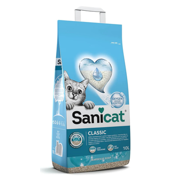 Sanicat Classic Marseille Soap Scented Cat Litter 10L – Fast Absorption – Odor Control – Low Dust Hygienic Cat Litter