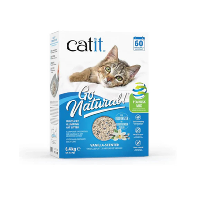 Catit Go Natural Vanilla Scented Multi Cat Clumping Cat Litter 6.4kg – Fast Clumping – Odor Control – 99 Percent Dust Free Cat Litter