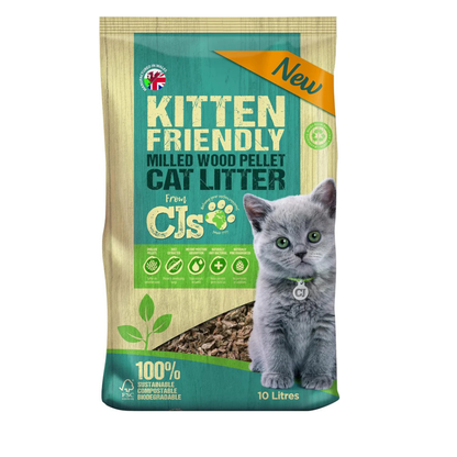 Blazers Kitten Friendly Cat Litter 10L - Natural Pine Wood Pellets - Antibacterial - Odor Control - Training Friendly Cat Litter