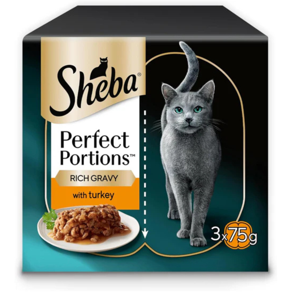 Sheba Portions with Turkey Chunks in Gravy 8 x 3x(2x37.5g)
