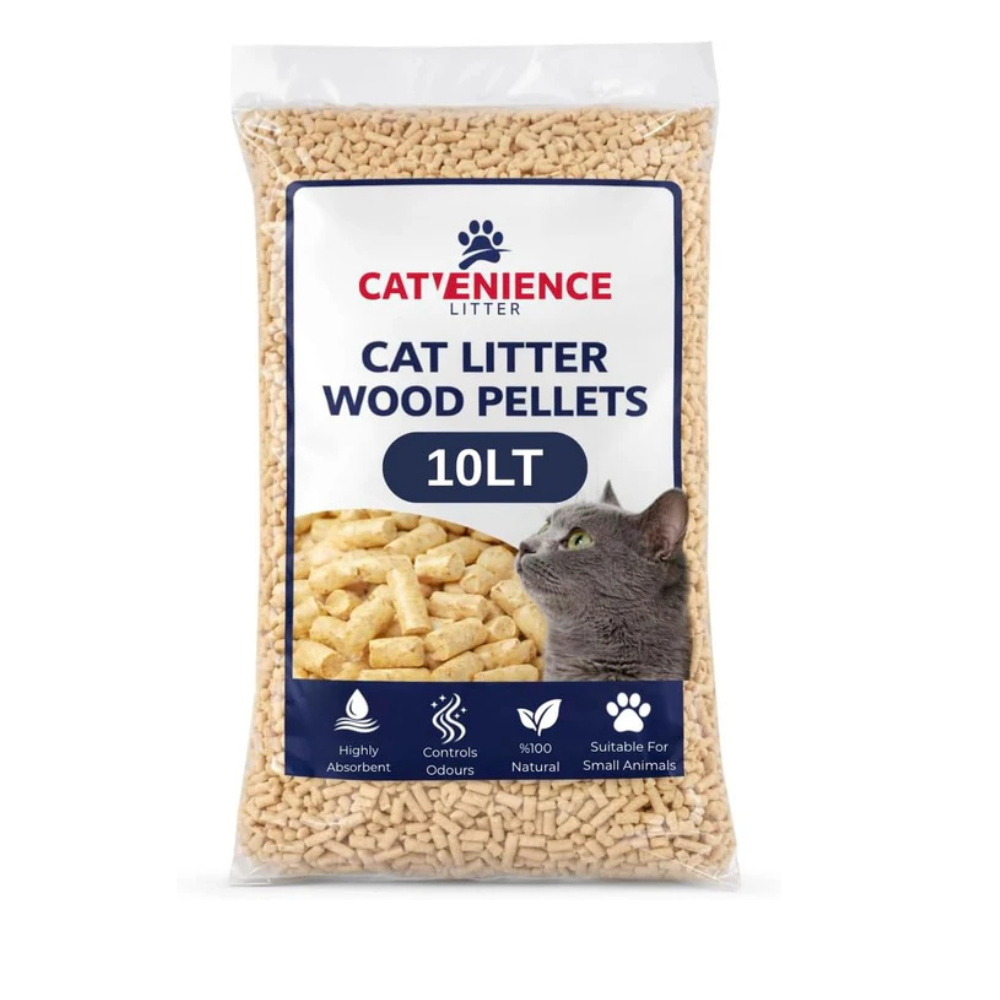 10L Wood Based Cat Litter – Ultra Absorbent – Biodegradable – Catvenience Wood Pellet Cat Litter – Odor Control – Antibacterial – Easy Lift Cat Litter