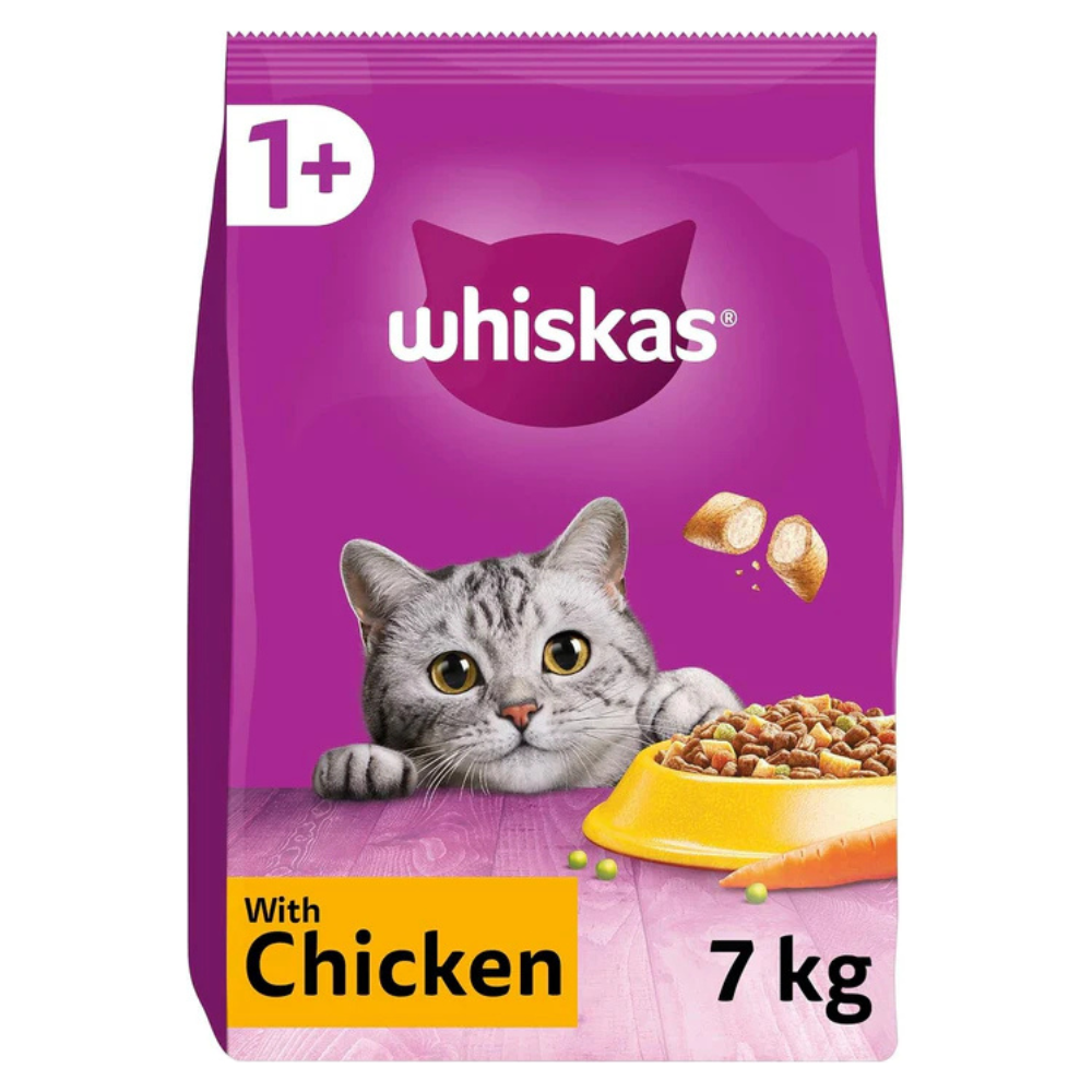 WHISKAS Adult Dry Cat Food 7kg with Chicken