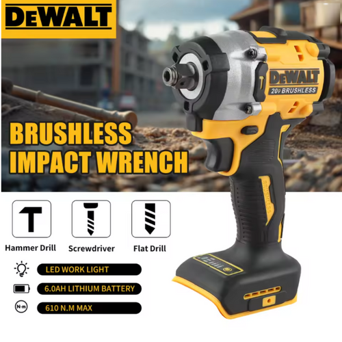 1/2-Inch Cordless Brushless Impact Wrench Set - Variable Speed High Torque Kit with Battery