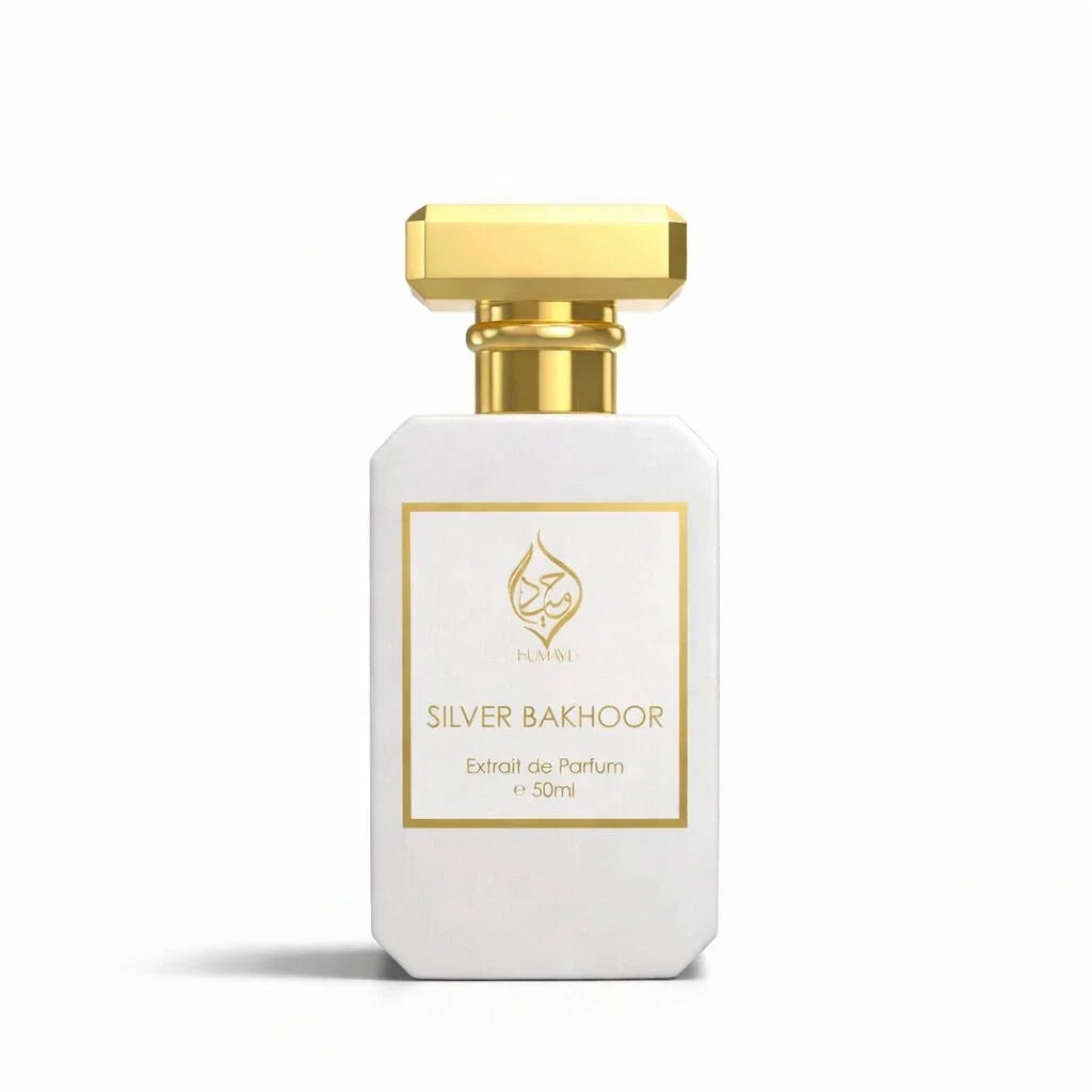 Silver Bakhoor Perfume Unisex - Long Lasting Arabian Floral Spicy Fragrance 50ml