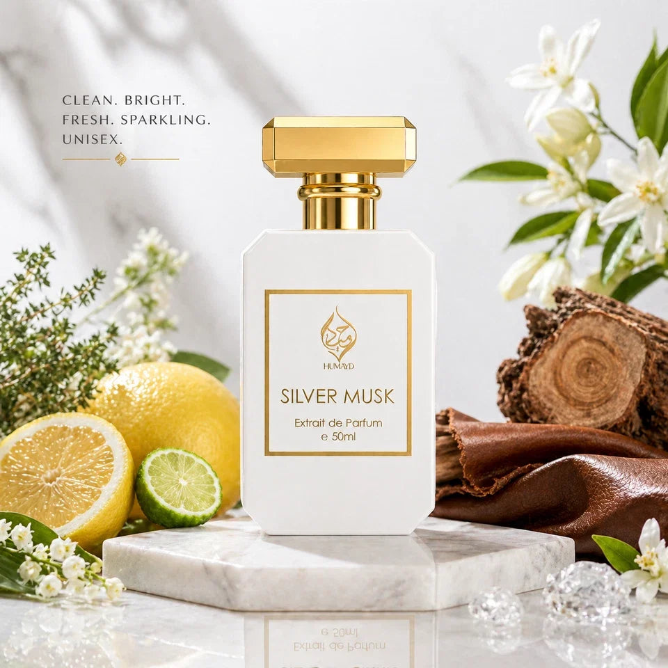 Silver Musk Extrait de Parfum Unisex - Citrus Floral Musk Fragrance 50ml