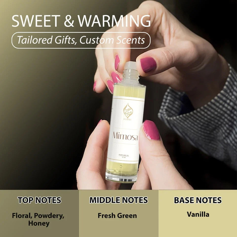 Mimosa Perfume Oil for Women - Floral Powdery Vanilla Roll-On Attar 10ml
