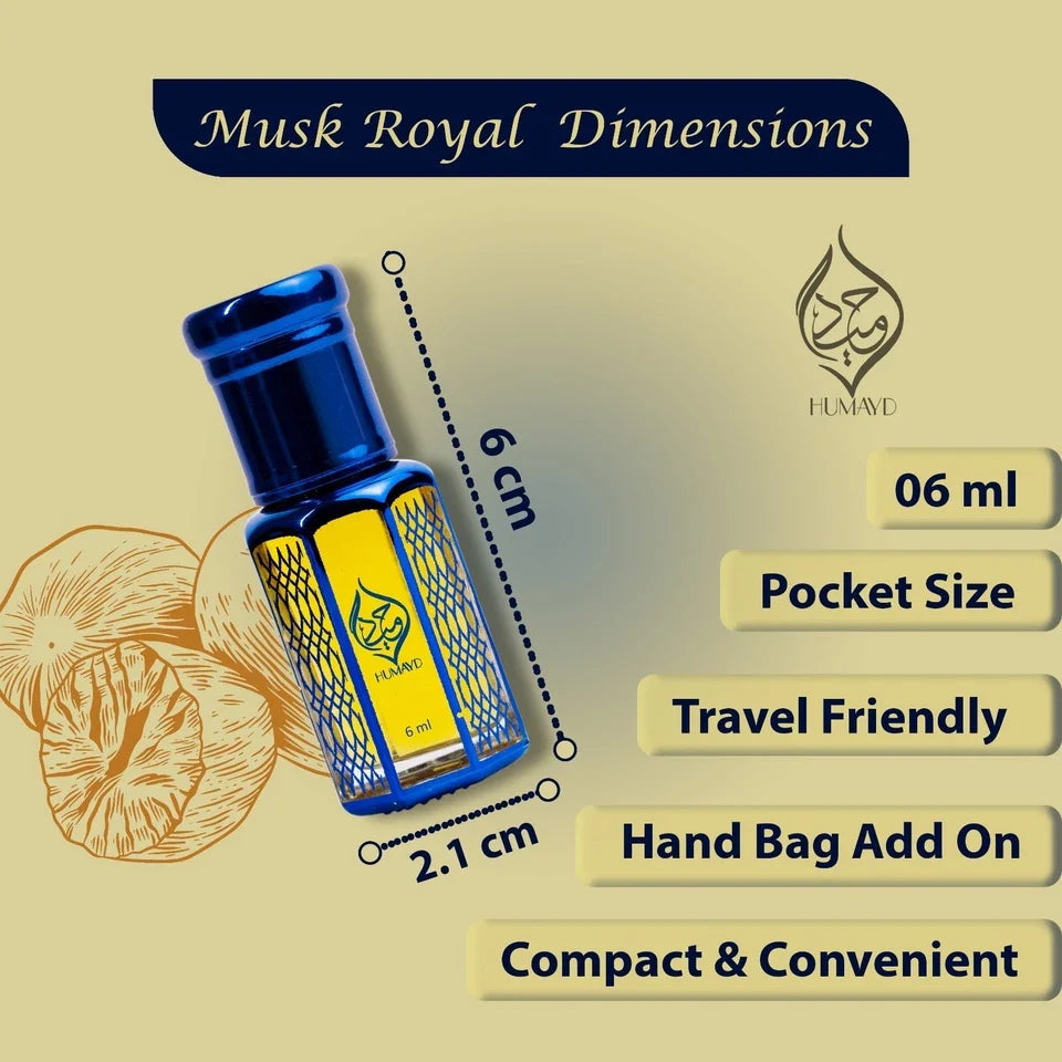 Musk Royal Perfume Oil Unisex - Arabian Woody Musk Fragrance Attar 6ml