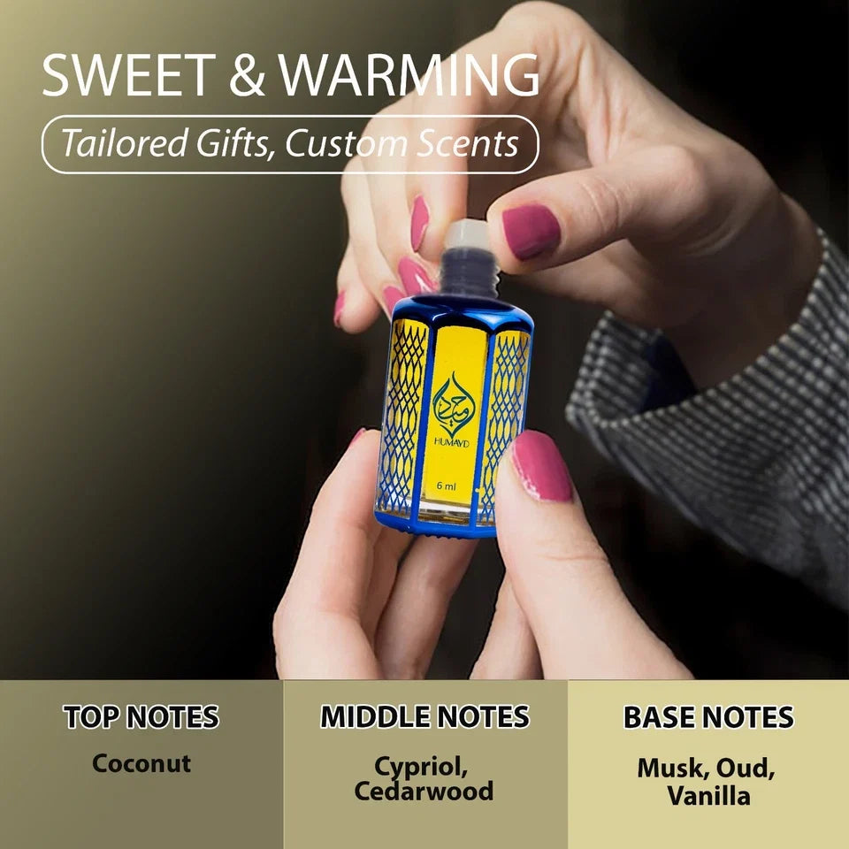 Coco Oud Perfume Oil Unisex - Arabian Coconut Attar Alcohol-Free 6ml