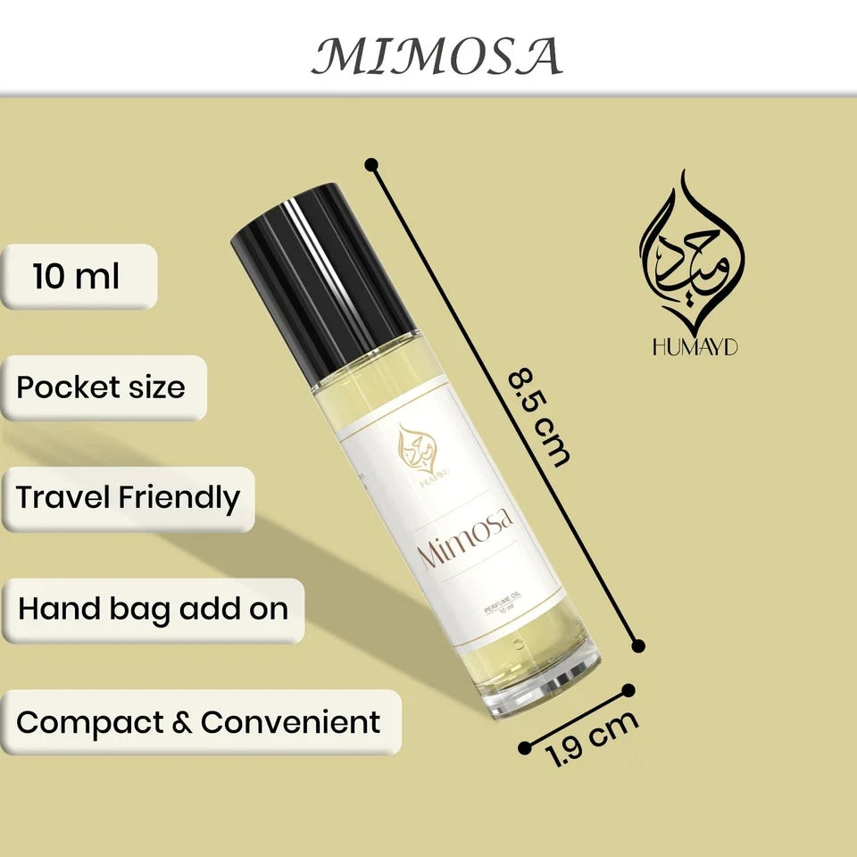 Mimosa Perfume Oil for Women - Floral Powdery Vanilla Roll-On Attar 10ml