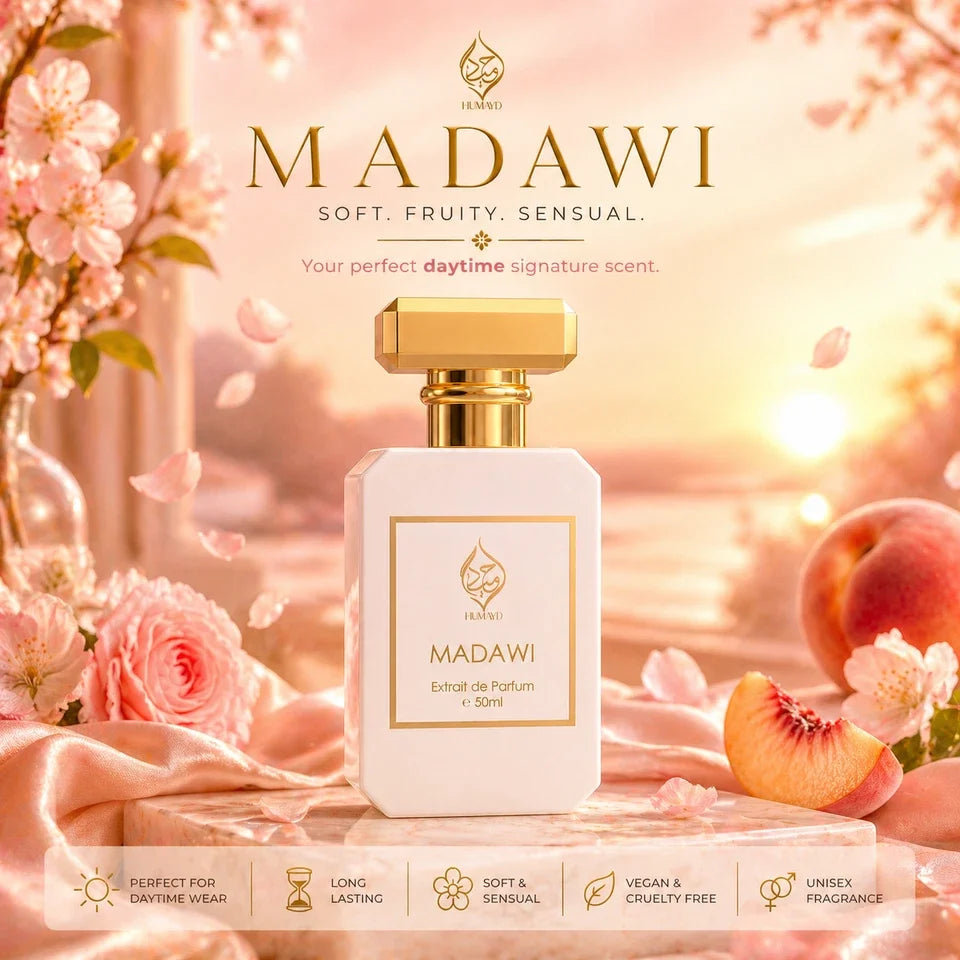 Madawi Extrait de Parfum Unisex - Long Lasting Arabian Woody Fruity Fragrance 50ml