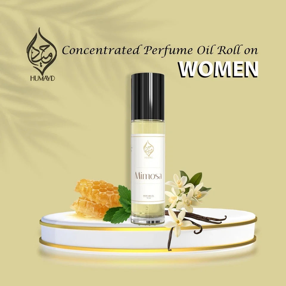 Mimosa Perfume Oil for Women - Floral Powdery Vanilla Roll-On Attar 10ml